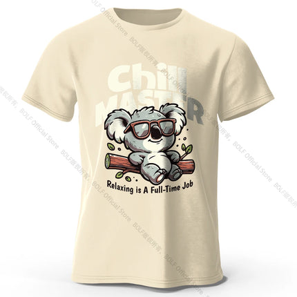 Whimsical Hand-painted Animal T-shirt 100% Cotton - Cute Cartoon Style Comfortable Wear for Kids & Adults