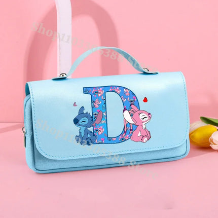 Disney Stitch High-capacity Pencil Case Students Letter A-Z Printed Pen Bags Boys Girls Stationery Storage Box School Supplies