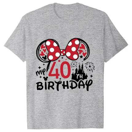 Happy Birthday Female Clothing My 40 Th Brithday T-Shirt Y2k Funny Graphic Print Cotton Tops Short Sleeve Tee Streetwear Tshirts