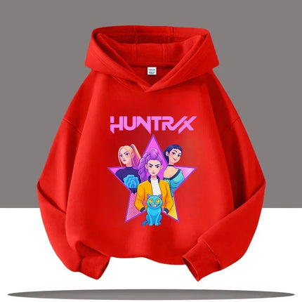 KPop Demon Hunters Hoodies Baby Girl Boy Clothes Fashion Casual Hooded Sweatshirts K-Pop Demon Hunters Pullover Kids Outfits Gif