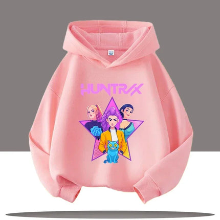 KPop Demon Hunters Hoodies Baby Girl Boy Clothes Fashion Casual Hooded Sweatshirts K-Pop Demon Hunters Pullover Kids Outfits Gif