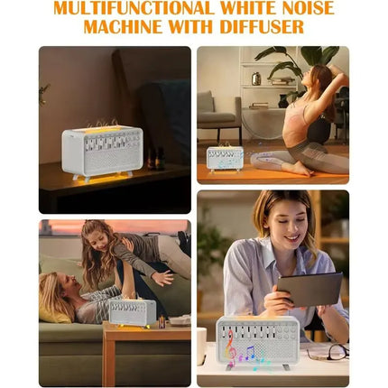 White Noise Aroma Humidifier LED Night Light Air Diffuser Humidifier with Nature Sounds Bluetooth Speaker Essential Oil Diffuser