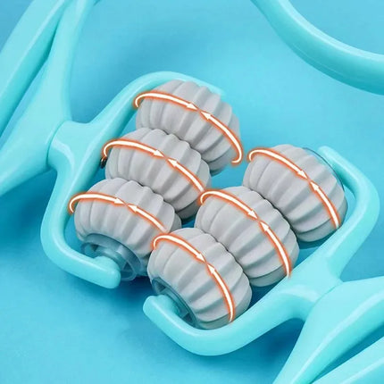 Cervical Massager Clip Neck Massage Artifact Six Wheel Neck Kneading Massager Manual Multifunctional Home Use Fatigue Relief