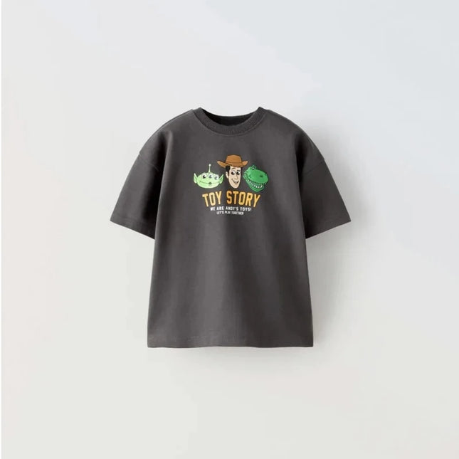 Disney Cute Donald Duck Cotton Fashion Summer Children's Cartoon T-shirt Round Neck Short Sleeve Print Pattern