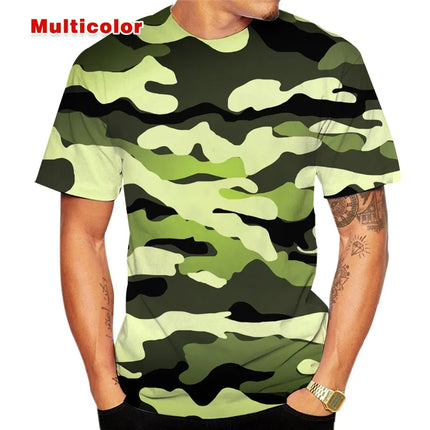 Men's Personalized T-shirt Summer Camouflage 3D Printing T-shirt Loose Soft Comfortable Breathable T-shirt Men's Top