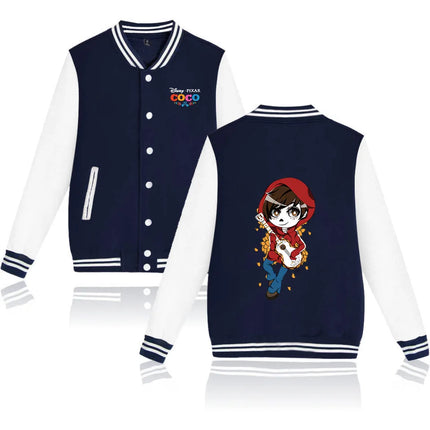Coco Baseball Jacket Men Women Hip Hop Harajuku Jackets Streetwear Kids Boys Girls Loose College Coats