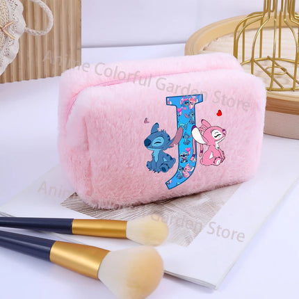 Disney Stitch Plush Cosmetic Bag for Women Anime Cartoon Fashion Makeup Pouch Girls Cosmetics Storage Bags Washing Handbag Gifts