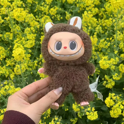 15CM Cute Labubu Plush Doll Keychain Toys Kawaii Macaroon Labubu Vinyl Face peluche Dolls Pendant Keychain Christmas  Kid Gift