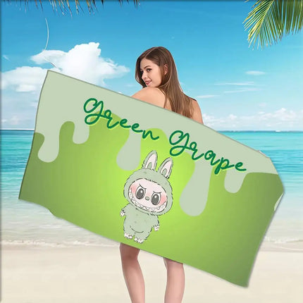 Cartoon L-Labubu L-Laptop Big Microfiber Beach Towels Quick Dry Towel Sand Beach Towels Pool Towel For Travel Swim Pool Yoga