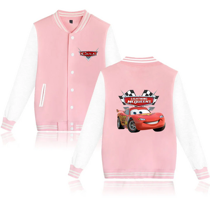 Cars Lightning McQueen Baseball College Jacket Oversized Men Clothes jacket Personality Street coats Anime Jackets Costume kid