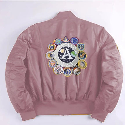 Winter bomber flight jacket vintage MA-1 APOLLO men coat streetwear warm varsity hip hop baseball letterman pilot us air force