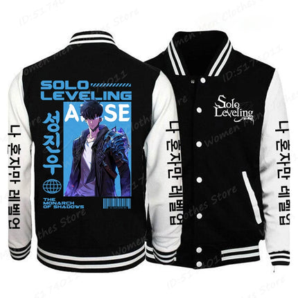 Solo Leveling Sung Jinwoo Print Baseball Jacket Men Women Fashion Street Style Coat Tops Anime Solo Leveling Anime Jacket