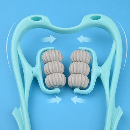 OREADEX Cervical Neck Massager, Manual Neck Clamp Multifunctional Kneading Roller 6-Ball Shoulder And Neck Relaxation Massager