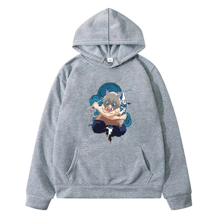 Cartoon Anime Inosuke Hashibira - Kimetsu No Yaiba Hoodie Sweatshirts Casual Children's Clothing for Boys Cut Kids Clothes Girls