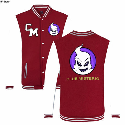 2025 CLUB MISTERIO Men's Women's Baseball Jacket – Popular Spanish Podcast Edition Hip Hop Streetwear Spring Trendy Men Jackets