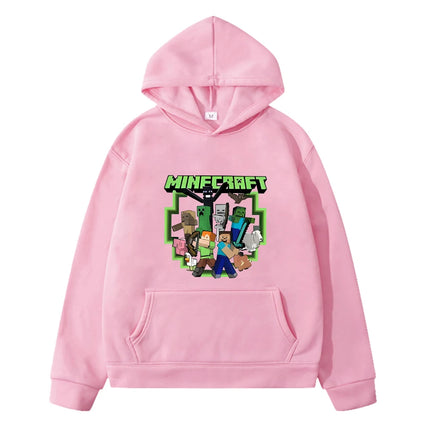 Minecraft print anime hoodie Fleece sweatshirt boy Autumn pullover Kawaii hoodies Cartoon jacket y2k sudadera kids clothes girls