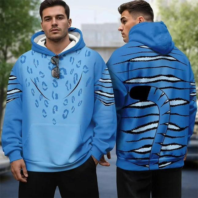 KPop Demon Hunters Saja Boys Huntrix Derpy Tiger Hoodie Pullover Character Graphic for Men's Women's Unisex Adults' Halloween