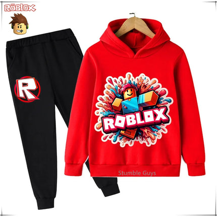 Roblox Kids Fashion Hoodie Set Anime Character Graphic Spring Autumn Boys Clothes Girls Casual Sweatshirt