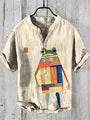 Henry Shirt - Men's new short sleeved casual T-shirt, Japanese style clothing top, casual digital print, sizes s to 5XL