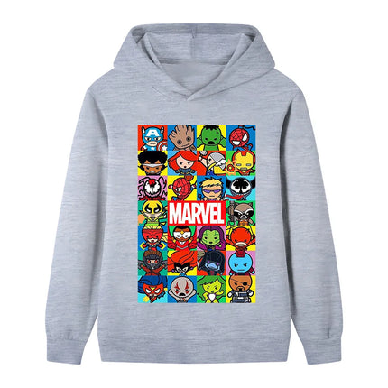 Marvel Superhero Cartoon Fashion Printed Long-sleeved Hoodie for Boys Children's Clothes Autumn and Winter Outdoor Warm Sweater