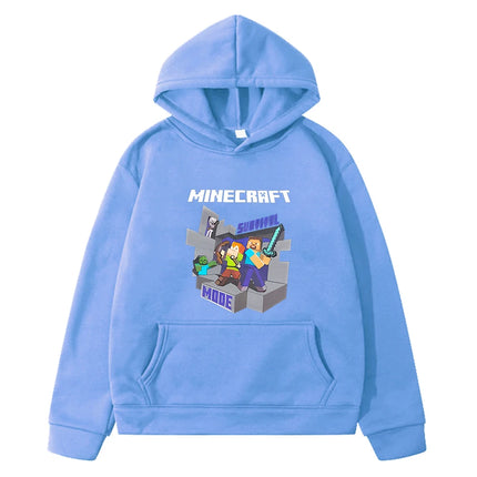 Minecraft print anime hoodie Cartoon jacket Autumn pullover Kawaii hoodies Fleece sweatshirt y2k sudaderaboy kids clothes girls