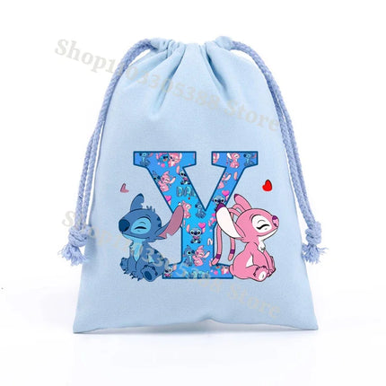 Disney Stitch Drawstring Bag Anime Fashion Jewelry Dust Bags Home Storage Pockets Portable Shopping Pouch Candy Gifts Handbag