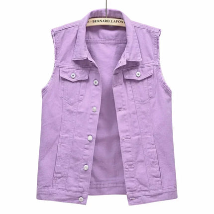 Denim Vest for Women Jacket Spring Streetwear Women Clothing Autumn Coats Fashion Clothes Casual Vintage Elegant Sleeveless