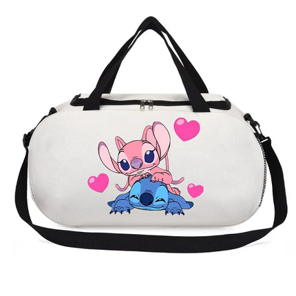 Disney Stitch Luggage Travel Bags for Men Women Cartoon Anime Large Capacity Portable Messenger Bag Bodybuilding Yoga Handbags