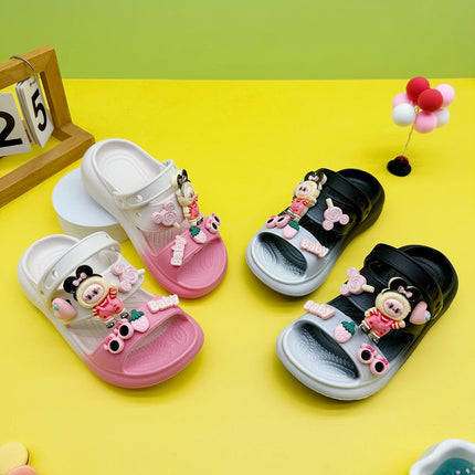 Fashion Popular Cartoon Sunglasses Slippers New Double Color Flats Bottom Boys and Girls Non-Slip Soft Bottom Sandals 811