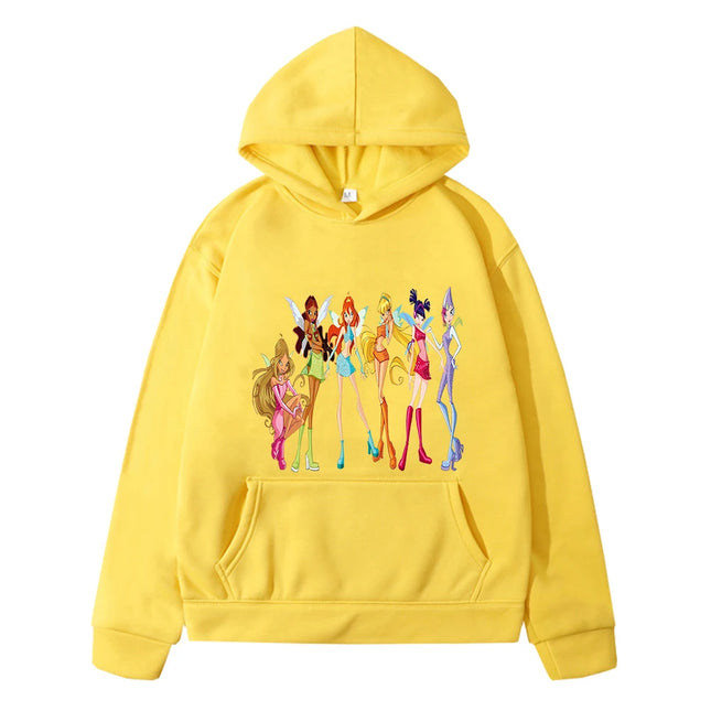 Winx print anime hoodie Fleece Sweatshirt Pullover y2k sudadera jacket Winx hoodies kids clothes girls boys clothing girl outfit