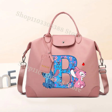 Disney Stitch High-capacity Luggage Bag for Women Anime Fashion Crossbody Bags Fashion Travel Portable Simple Tote-bag Gifts
