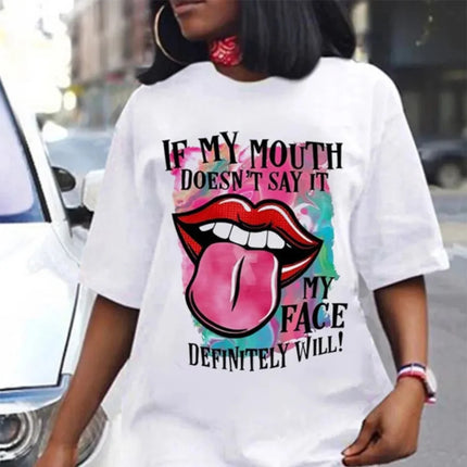 Summer Women's Loose Fitting Short Sleeved T-Shirt Hip Hop Harajuku Tshirts Ladies Casual O-Neck Tops T Shirt Streetwear Tees