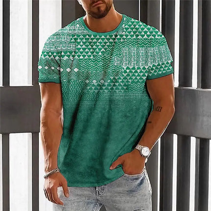 Summer Fashion National Characteristic Clothing Printed Men's And Women's Casual Round Neck Short Sleeve Hip Hop Street T-shirt