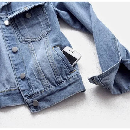2025 Spring Women’s Denim Jacket Long Sleeve Overcoat Loose Denim Coat Button Outwear Jeans Jackets