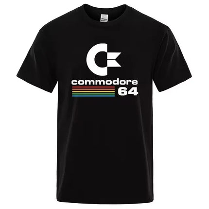 Summer Commodore 64 Print T Shirt C64 SID Amiga Retro Cool Design Street Short Sleeve Top Tee Cotton Clothing Loose Men T-shirts
