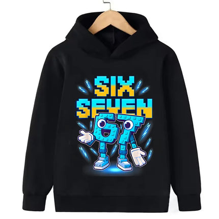 67 Six Seven Hoodies Clothing Italian Brainrot Sweatshirt Children Korean Tops Steal A BrainRot Cartoon Girls Boy Hooded Girls
