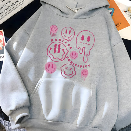 Hirsionsan Funny Graphic Print Hoodies Women Soft Loose Sportwear