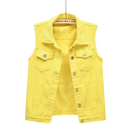 Denim Vest for Women Jacket Spring Streetwear Women Clothing Autumn Coats Fashion Clothes Casual Vintage Elegant Sleeveless