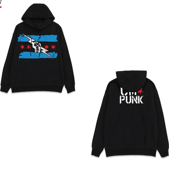 Men and Women Printed Hoodie Long Sleeve PUNK Series Oversized  American Fashion WWE New Tracksuit Loose Classic Simple