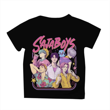 Cartoon Saja Boys T-shirts Boys Girls Cotton Short Sleeve T-shirt Top Anime Kpop Demon Hunters T Shirt Gifts Children's Clothing