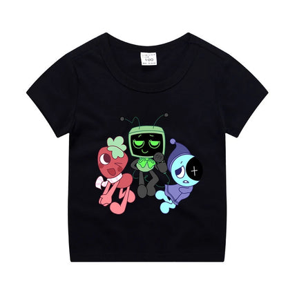 Game Dandy's World Kids Anime Cotton T-shirt Boy Girl Short Sleeve Top Children Cartoon Cute Tee Summer Casual Clothes Gift 2024