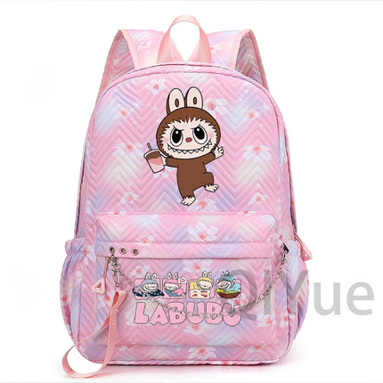 Cute Cartoon Backpack Teenager Girl Zimomo Knapsack Mokoko Charm Junior Student Casual Commute Back To School Waterproof Bags