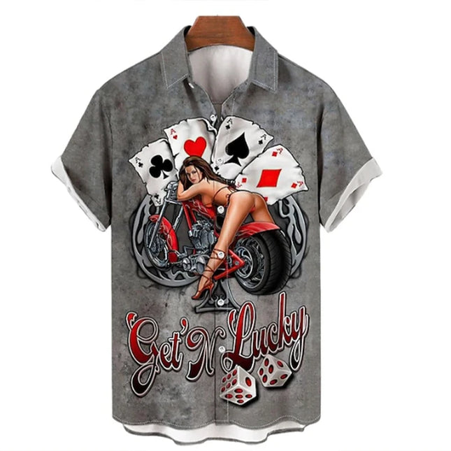 New arrival shirts men business beauty casual 3D printed short sleeve shirts party street vacation spring and summer lapel short