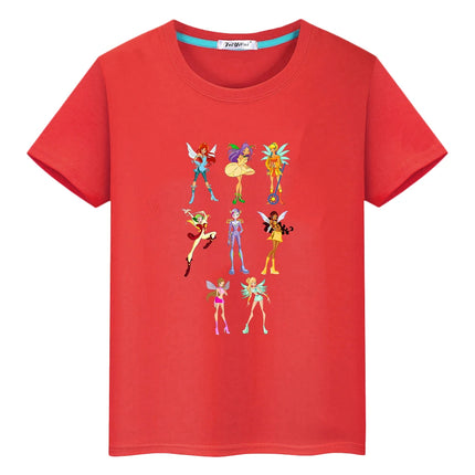 Winx print Cartoon 100%Cotton t shirt for kids boy 10year anime Short  pride tshirt Winx Cute Tops y2k girl clothes baby clothes