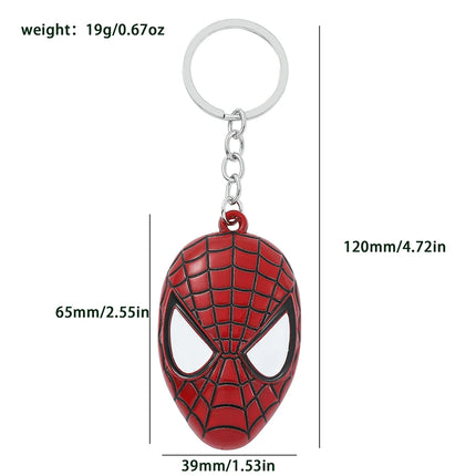Marvel Spiderman Keychain Y2k Anime Avengers Alloy Spider Mask Keyrings Boys Men's Pendant Key Chain Jewelry Accessories Gift