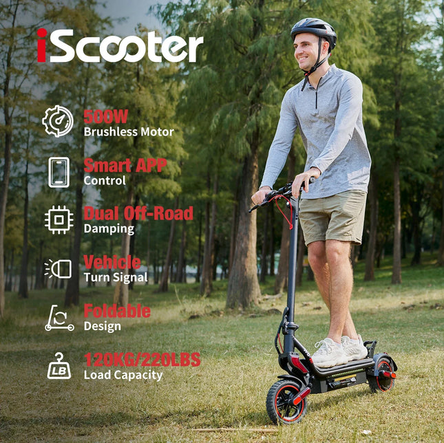 iScooter W8 E-Scooter 500W Motor 48V10.4Ah Battery APP Connection Program Foldable Electric Scooter Off-road Aldult EScooters