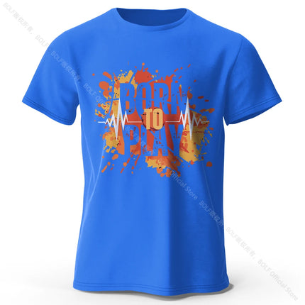 Bron To Play Men's Printed T-Shirt 100% Cotton Oversized Street Graphic Tees for Men Women Summer Tops