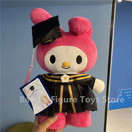 35CM Big Sanrio Cinnamoroll My Melody Kuromi Hello Kitty Graduation Plush Toy Plushie Doll Anime Soft Stuffed Animal Kids Gift