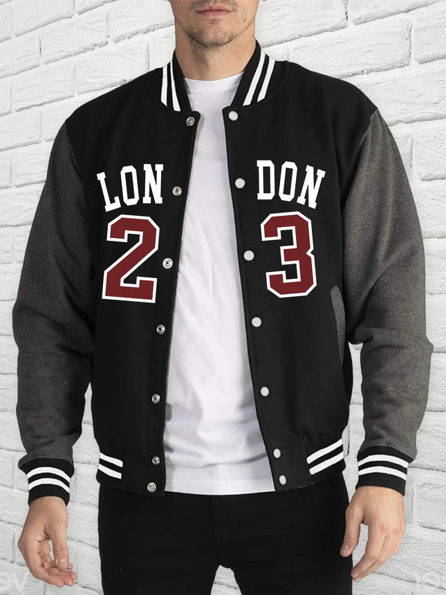 Greater London Men Baseball Uniform Lucky Number 23 Hoodie Fleece fur-liner American Jacket Man Soft Casual Spring Autumn Tops