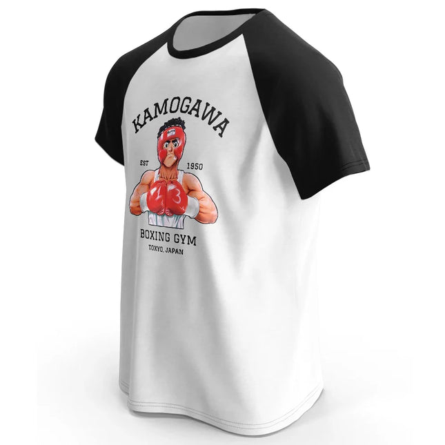 Men's Raglan Sleeve T-Shirt Cotton Oversized KBG Hajime No Ippo Print T Shirt Vintage Tees for Men Women Summer Tops
